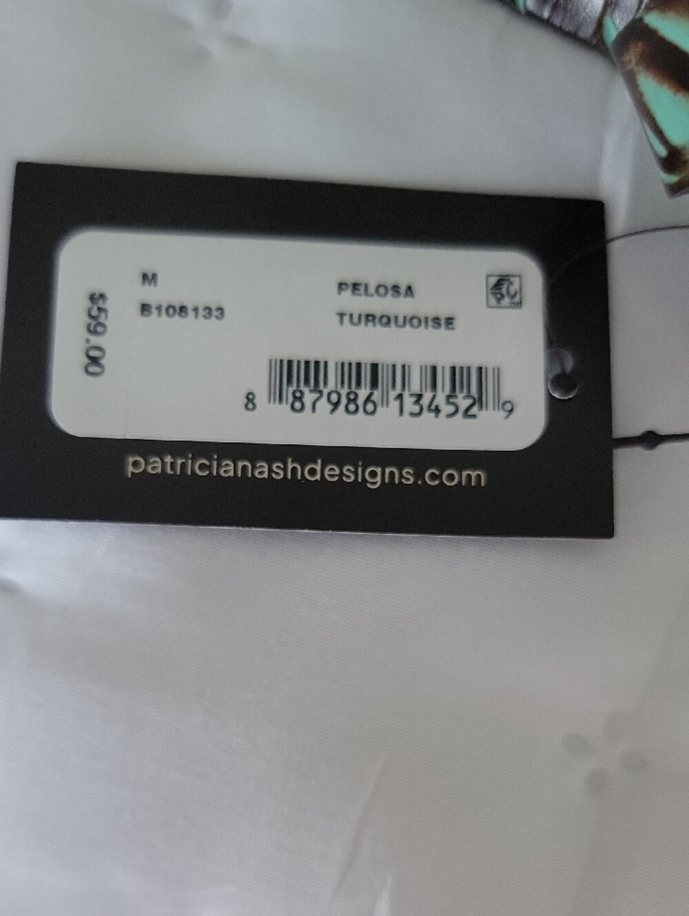 Patricia Nash Pelosa Turqouise and Brown Embossed  Leather Belt,  NWT, Size M - Picture 2 of 3